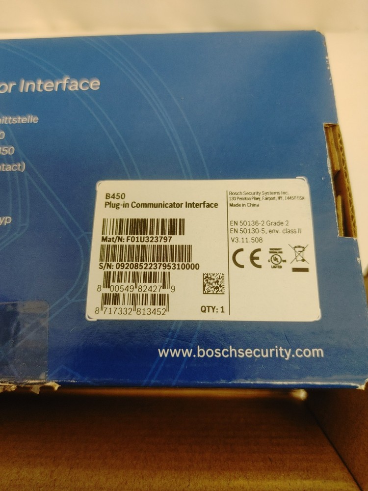 Bosch B450 Conettix Plug-in Communicator Interface OPEN BOX, UNUSED