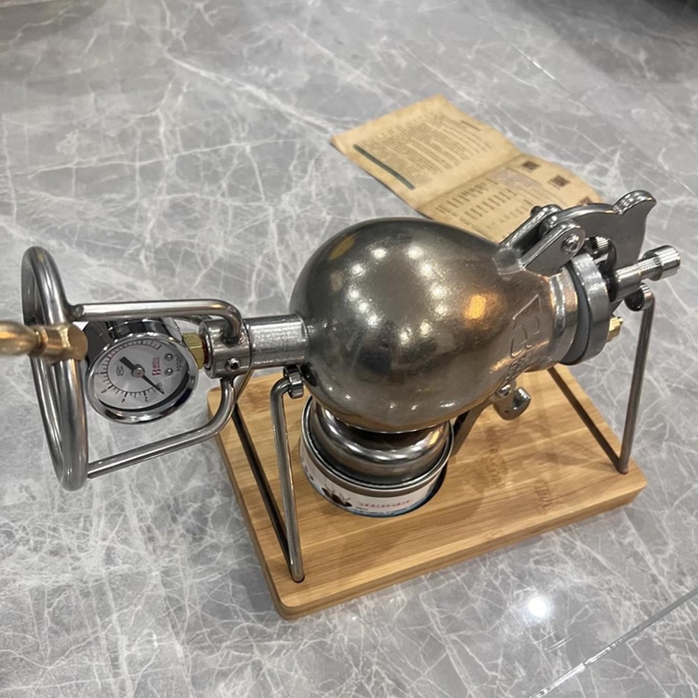 Hand Popcorn Maker Machine Cannon 304 260ml, Silver
