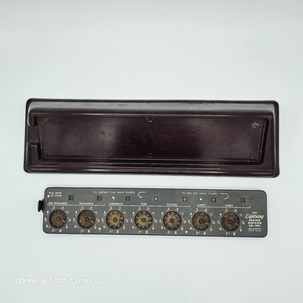 Vintage 1930s Lightning Adding Machine – Early Black Panel Model