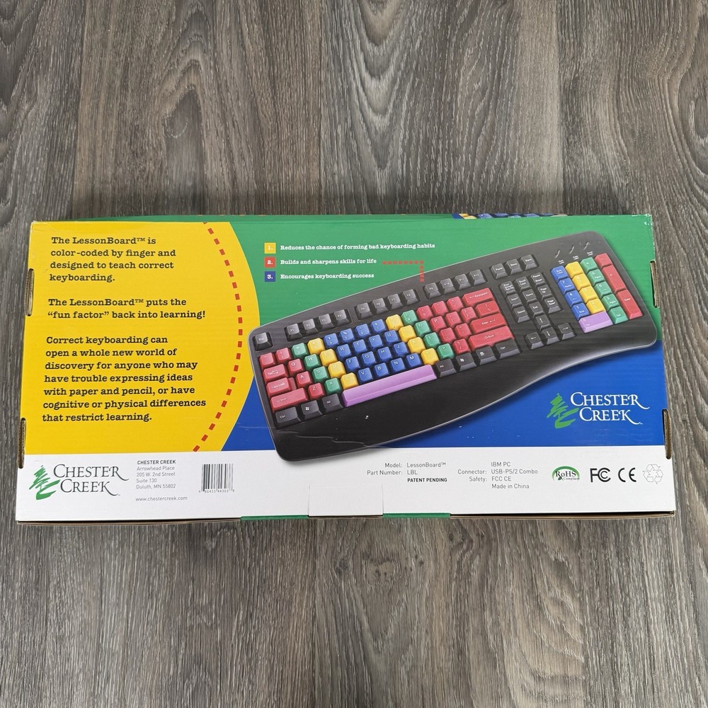 Chester Creek Wired LessonBoard Training Keyboard Kids Color Coded Accessibility