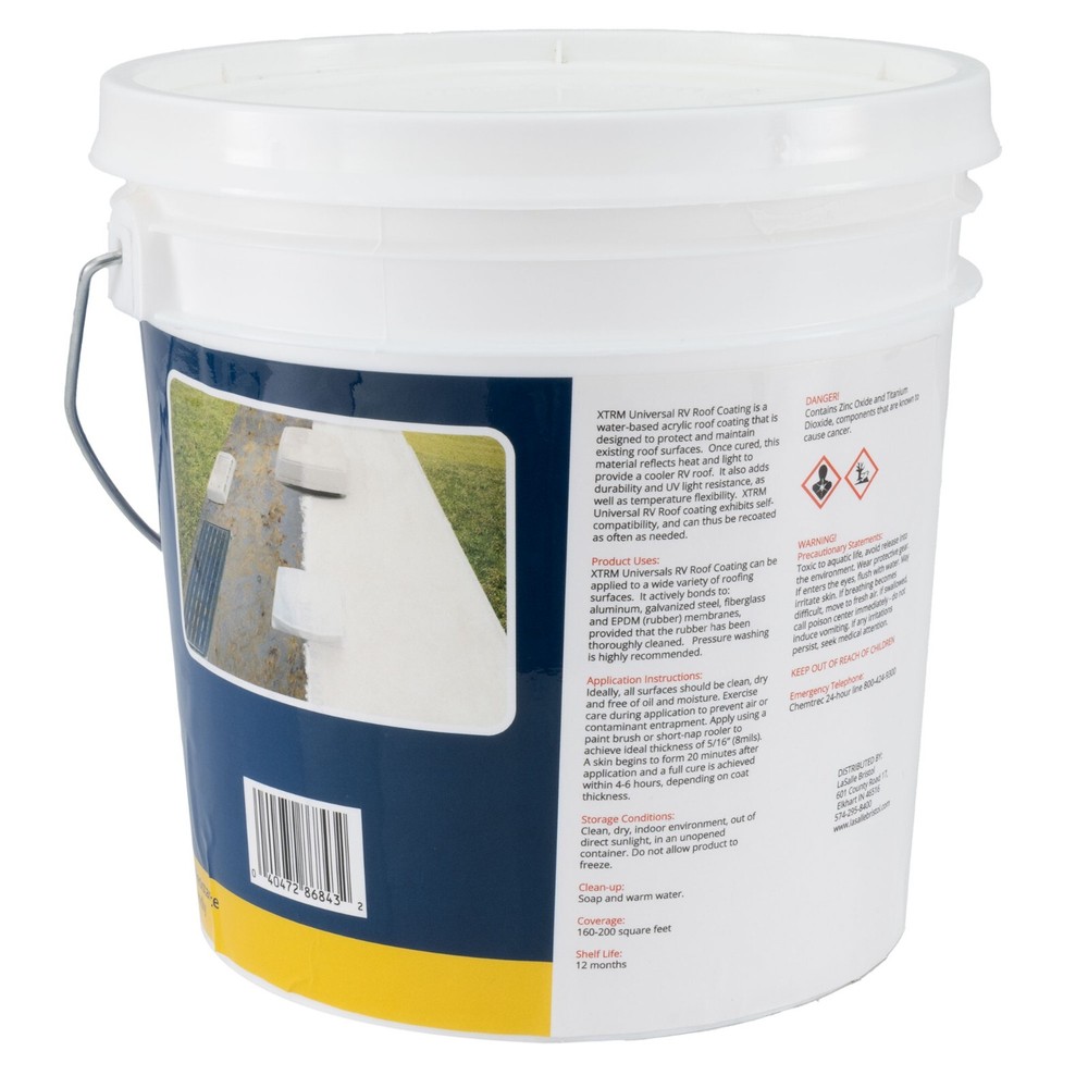 RV Rubber Roof Coating 1 Gallon Pail Universal Rubber Roofing Up to 200Sqft