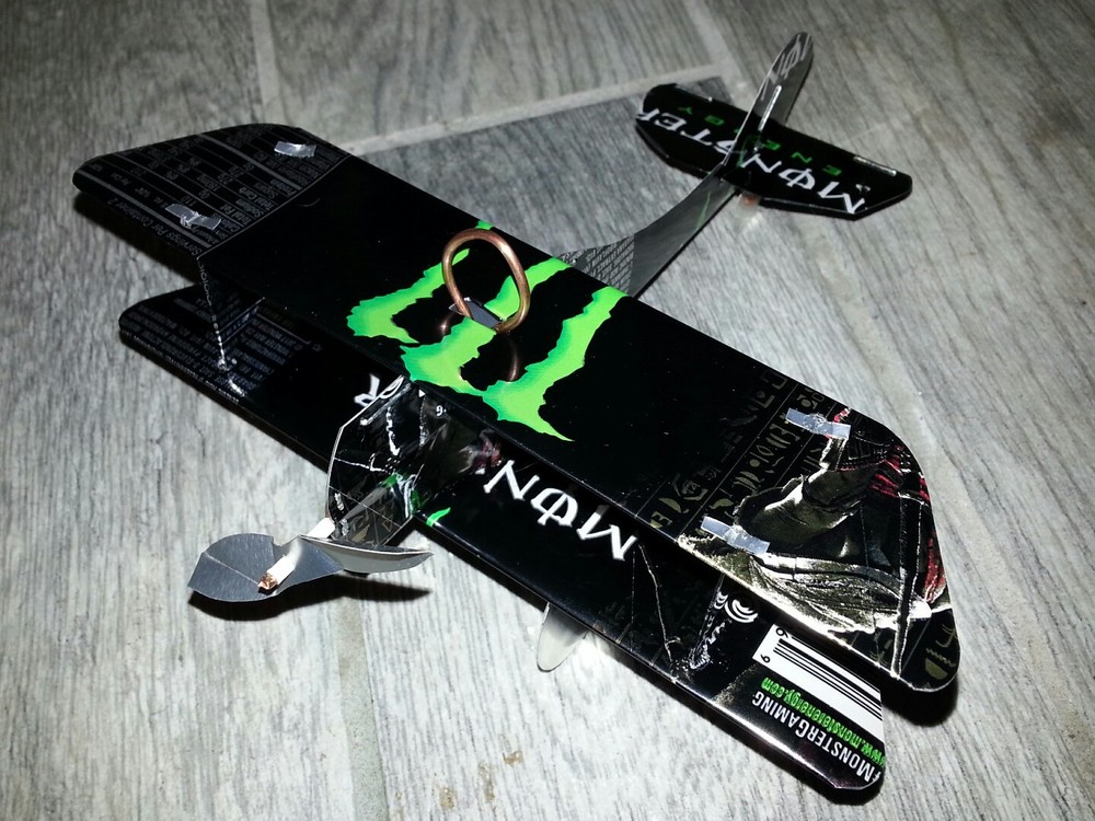 MONSTER ENERGY DRINK Airplane. Made from REAL cans