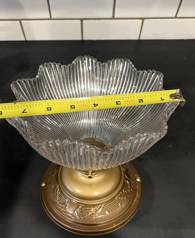 Flush Mount Fixture With Rare Shade Nice 1G