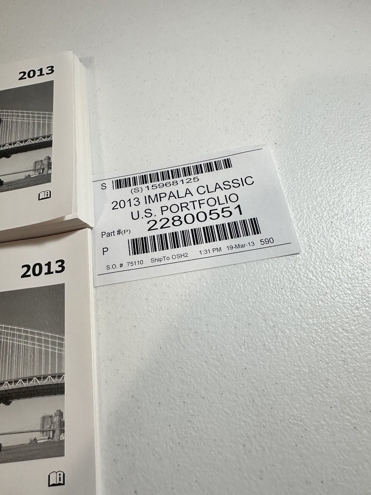 2013 Chevrolet Impala Owner's Manual Set