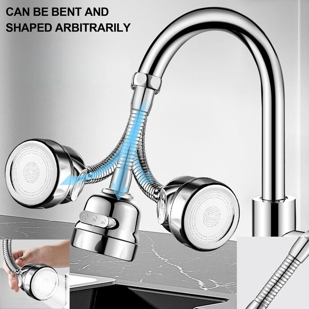 Faucet Sprayer Attachment，Kitchen Head Replacement 360° Silver