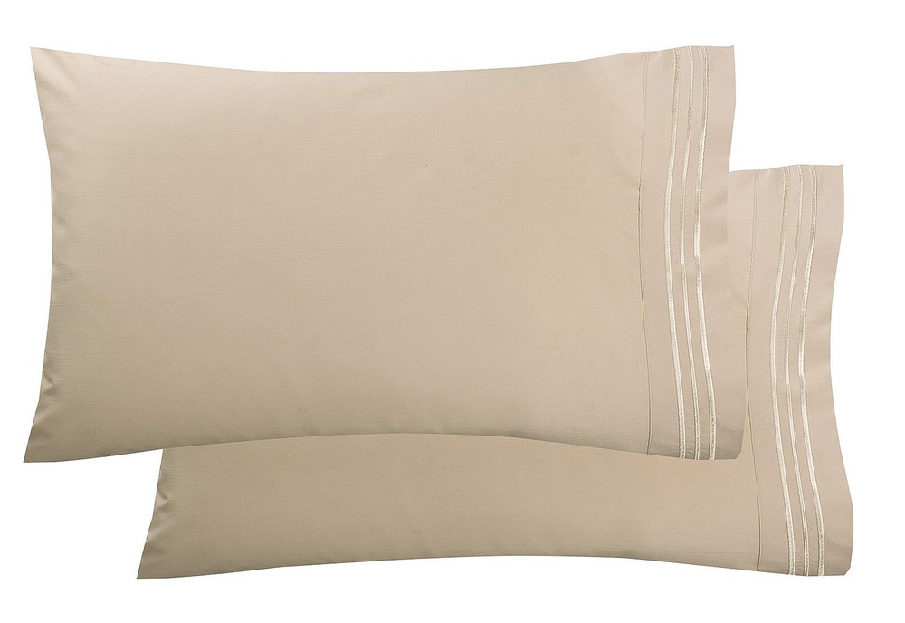California King Cream Pillowcase 20 x 40 Soft Durable Breathable Microfiber