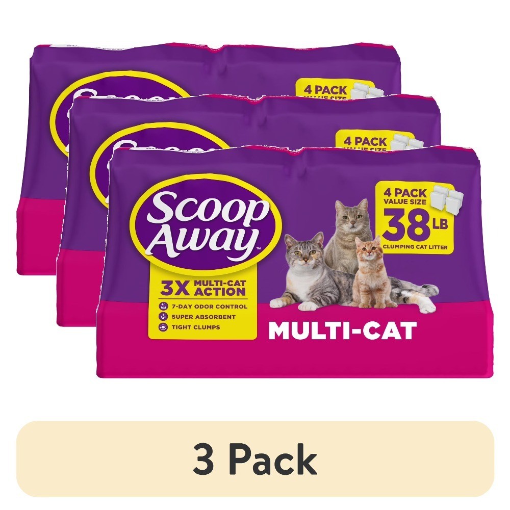Multi Cat Litter with Meadow Fresh Scent 38 lb 3 Pack Odor Control Clumping