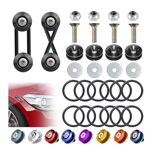 Universal Bumper Clips, Front Rear Bumper Quick Release Kit, Bumper 2set Black