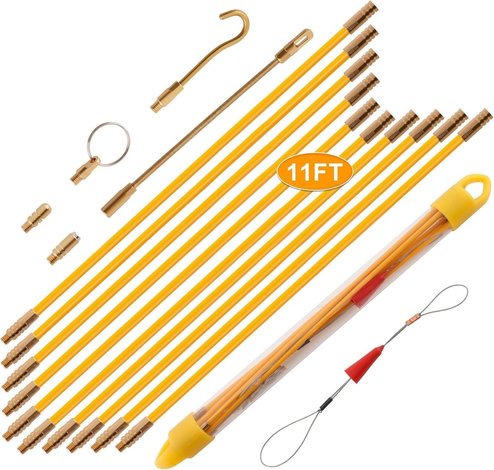 Professional Wire Pulling Fish Tape Set with Multiple Attachments