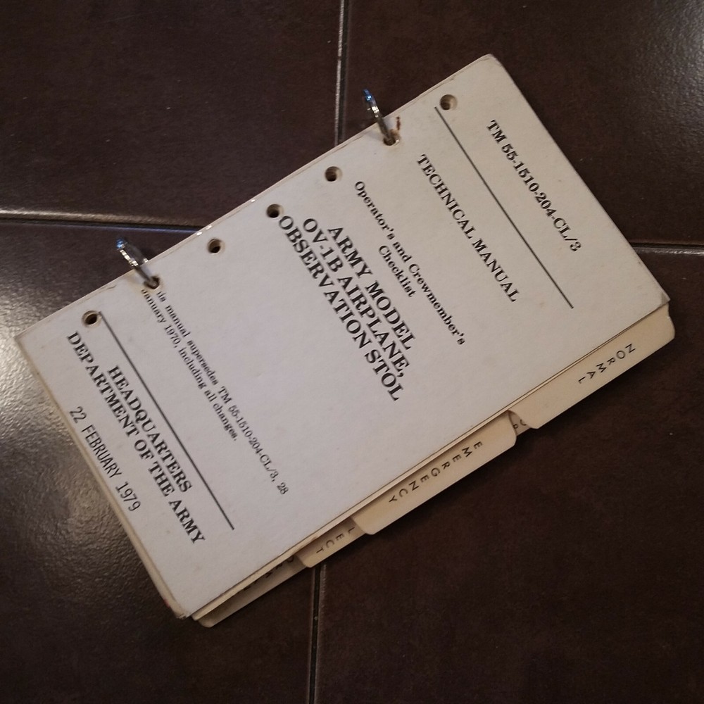 Grumman OV-1B Mohawk Operator's & Crewmembers Checklist