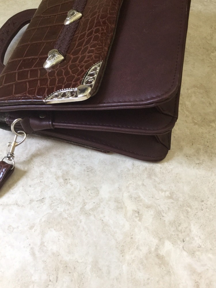 Leather & Silver Heart Embossed 2 Sided Purse / Crossbody / Handbag
