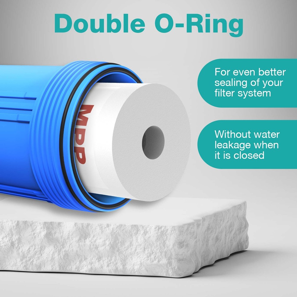 4-Stage 20x4.5" Big Blue Spin Down Sediment Whole House Water Filtration System