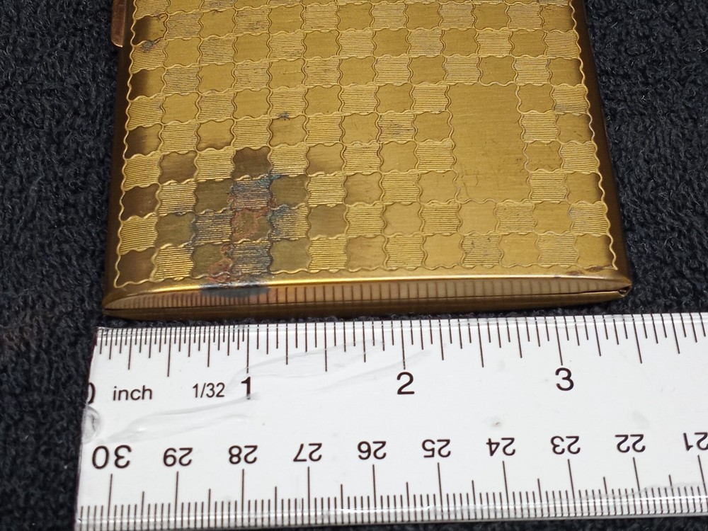Vintage CIGARETTE CASE HINGED LID GOLD TONE