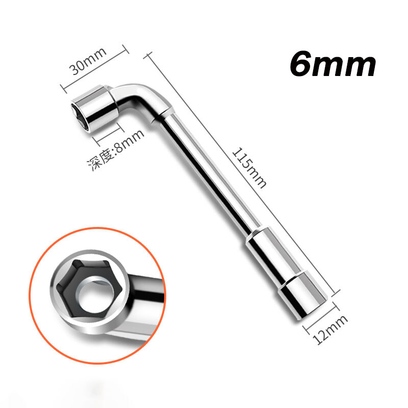 6mm-24mm Metric L Shaped Angled Open Hex 6 point Doubleend Spanner Socket Wrench