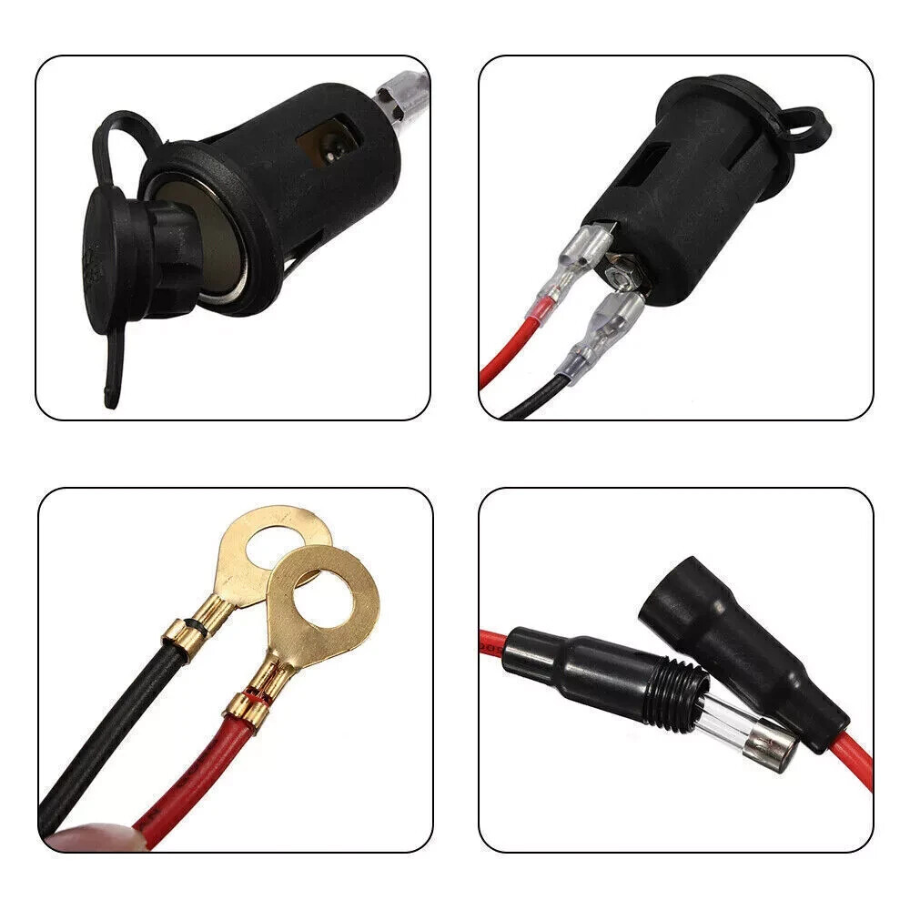 2Sets Cigarette Lighter Socket Power Outlet Socket Receptacle Car Motorcycle ATV