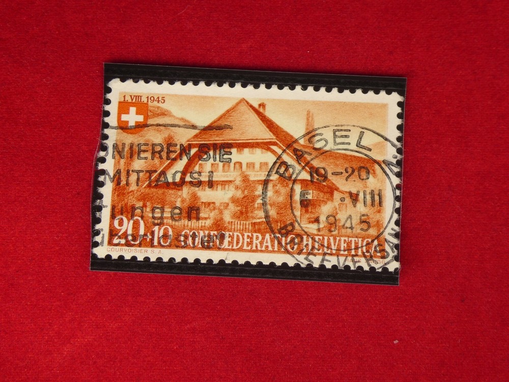 SWITZERLAND - 1945  Farmhouse in the Emms River Valley   *slogan cancel*