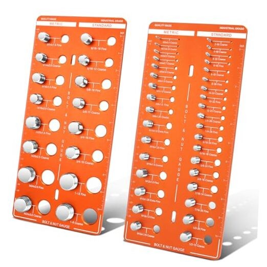 51 Nut and Bolt Thread Checker, Bolt Size Finder, Bolt 51 Thread Checker Orange