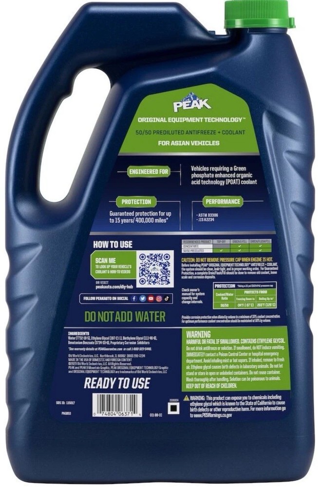 Engine Coolant / Antifreeze Peak PAGB53