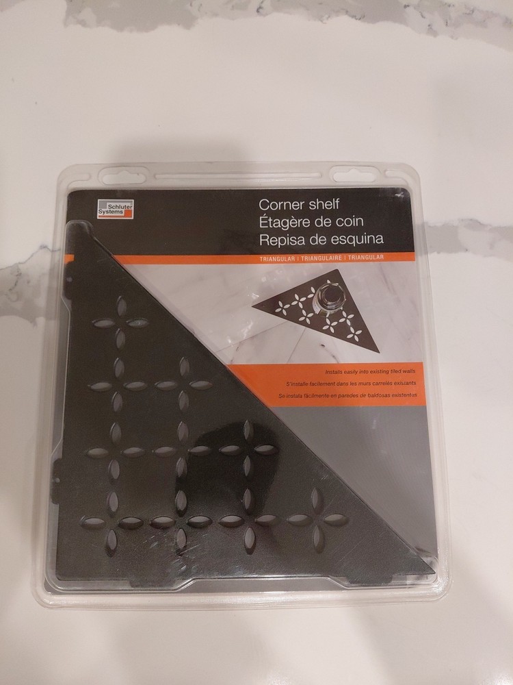 Schluter Systems Triangular Corner Shelf-E - Floral Design Matte Black SES1D5MGS
