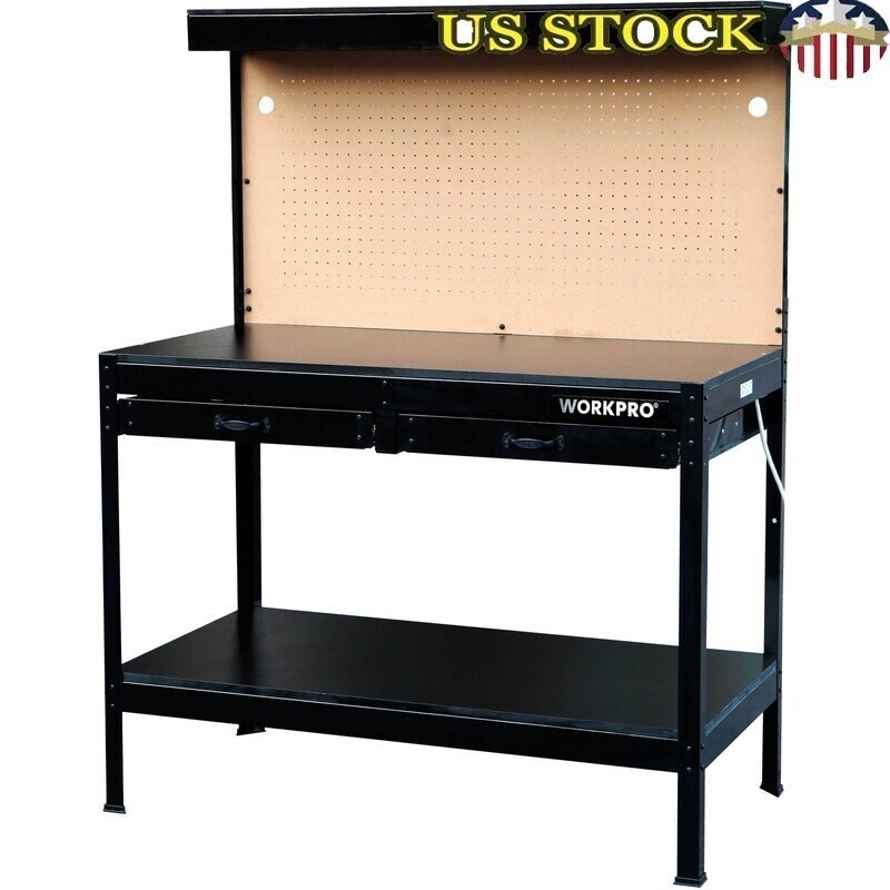 Multi-Purpose 48-inch Workbench with Work Light and Tool Storage Work Bench