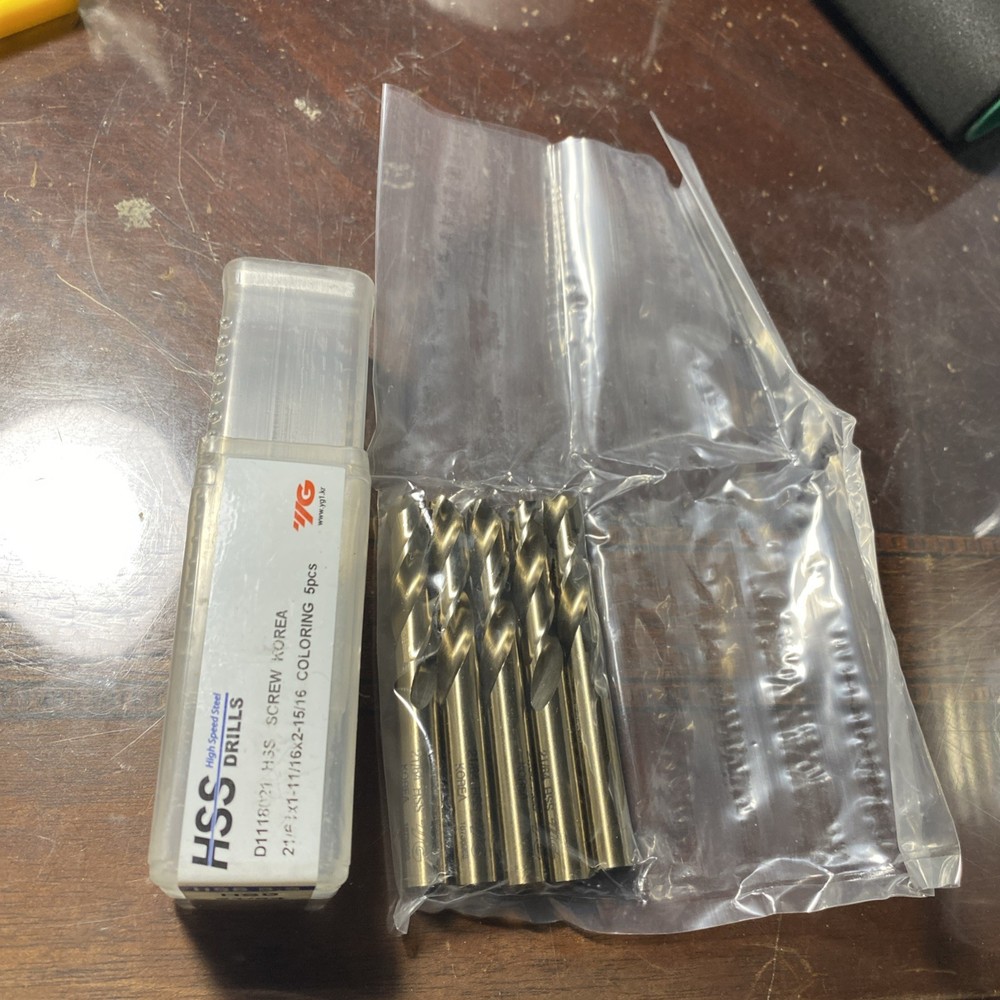 Qty.5 YG1 HSS Screw Drill Bits D1118021 (I46)