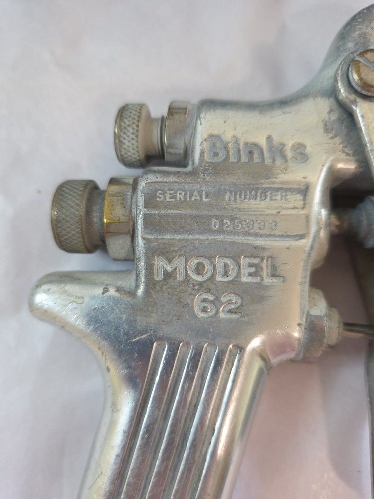 BINKS Model 62 Paint Spray Gun & with 63pe Air Cap Tip Nozzle
