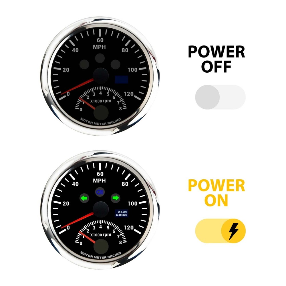 W PRO 85mm 2 Gauge Set GPS Speedometer Tachometer & Multi-Function MPH °F PSI