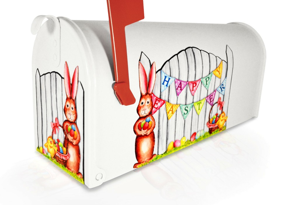 Mailbox Magnet Partial Cover Bunny Happy Easter Bunting Chick Easter Eggs