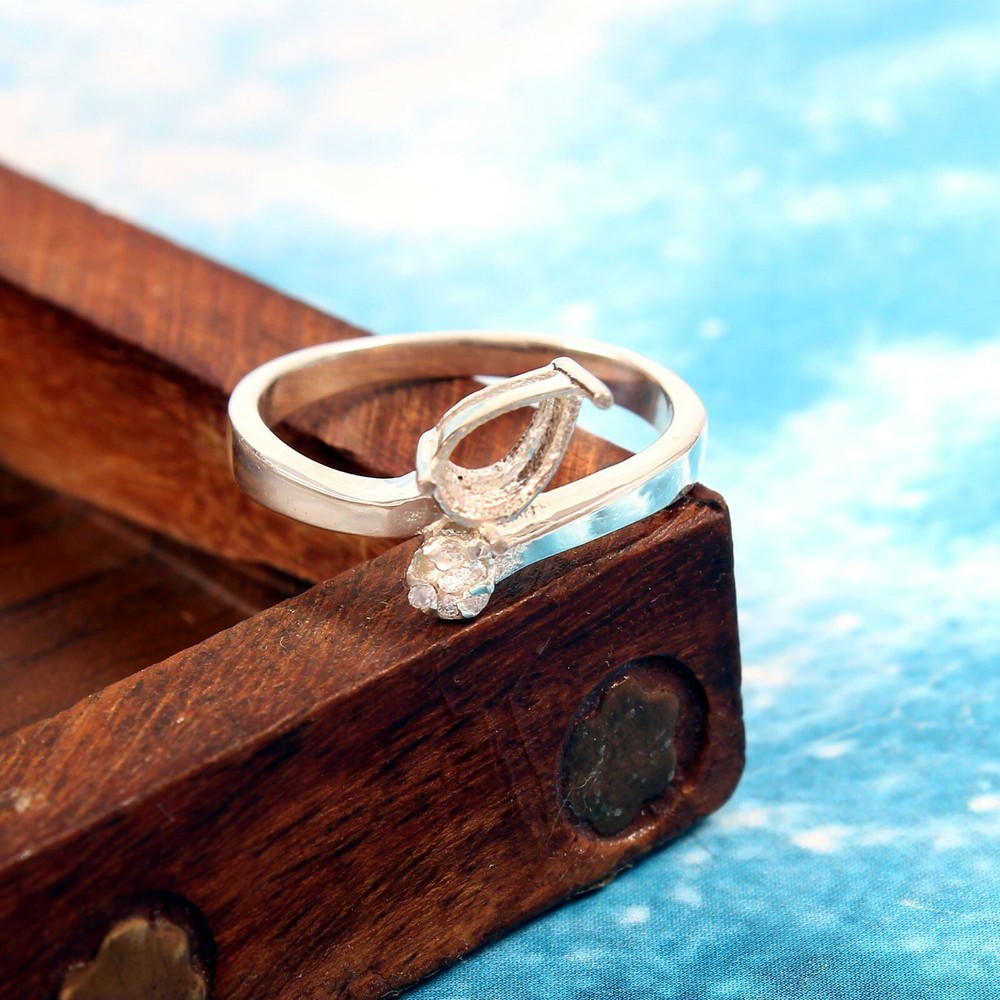 Semi Mount Ring stone Setting Size 7X5 MM Pear Shape Free Shipping