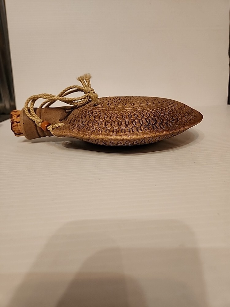 Handmade Fired Ceramic Canteen Decorative Inside Glazed Marked