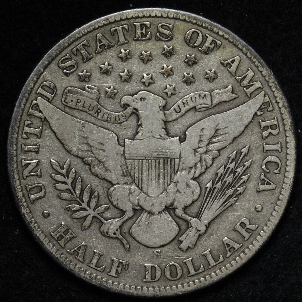 1910-S Barber Silver Half Dollar VF E373 UGMT