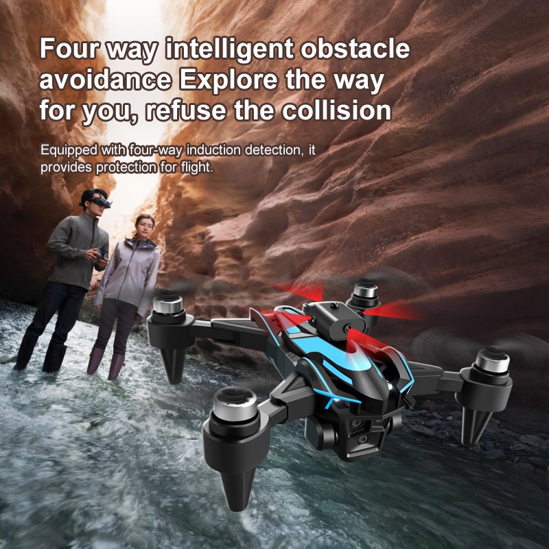Drone 2026 Brushless Three HD Camera RC Foldable Quadcopter Remote With 2Battery