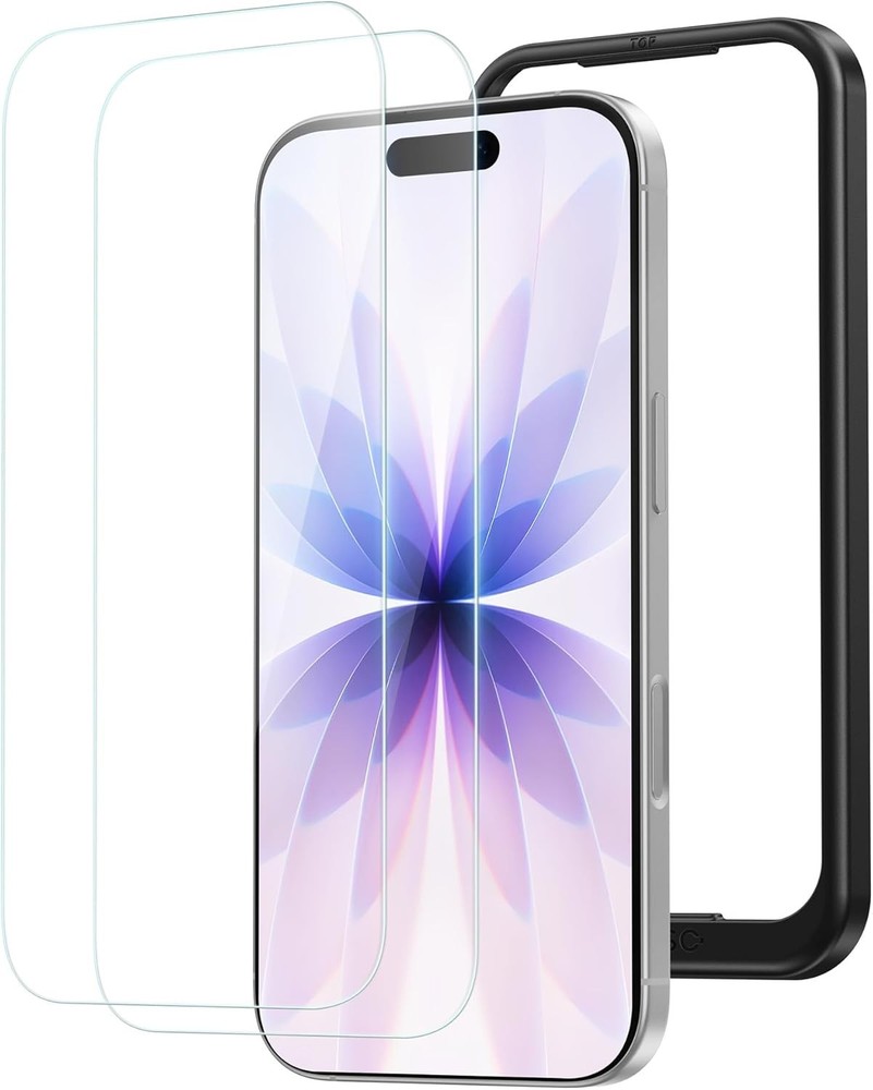 iPhone Screen Protector,2 Pack 9H Hardness HD Clear Tempered Glass Military