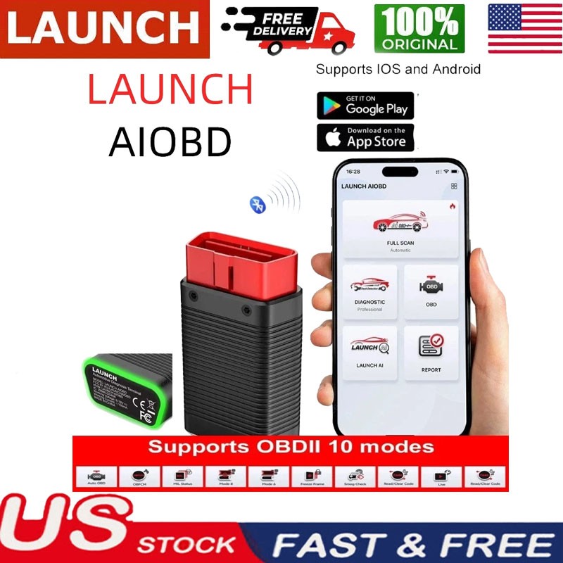 LAUNCH AIOBD Car Diagnostic Tool Full System Bluetooth OBD2 Code Reader Scanner*