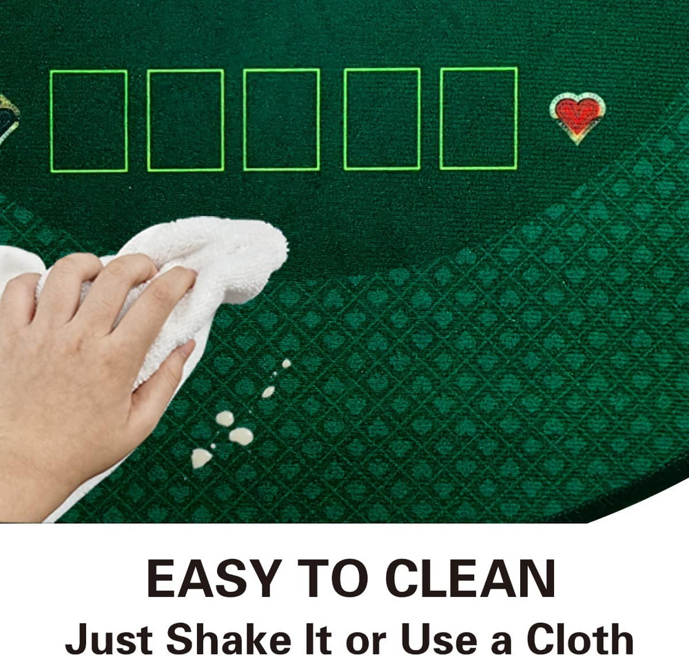 Portable 55'' Texas Hold'Em & Blackjack Table Felt - Foldable Poker Mat