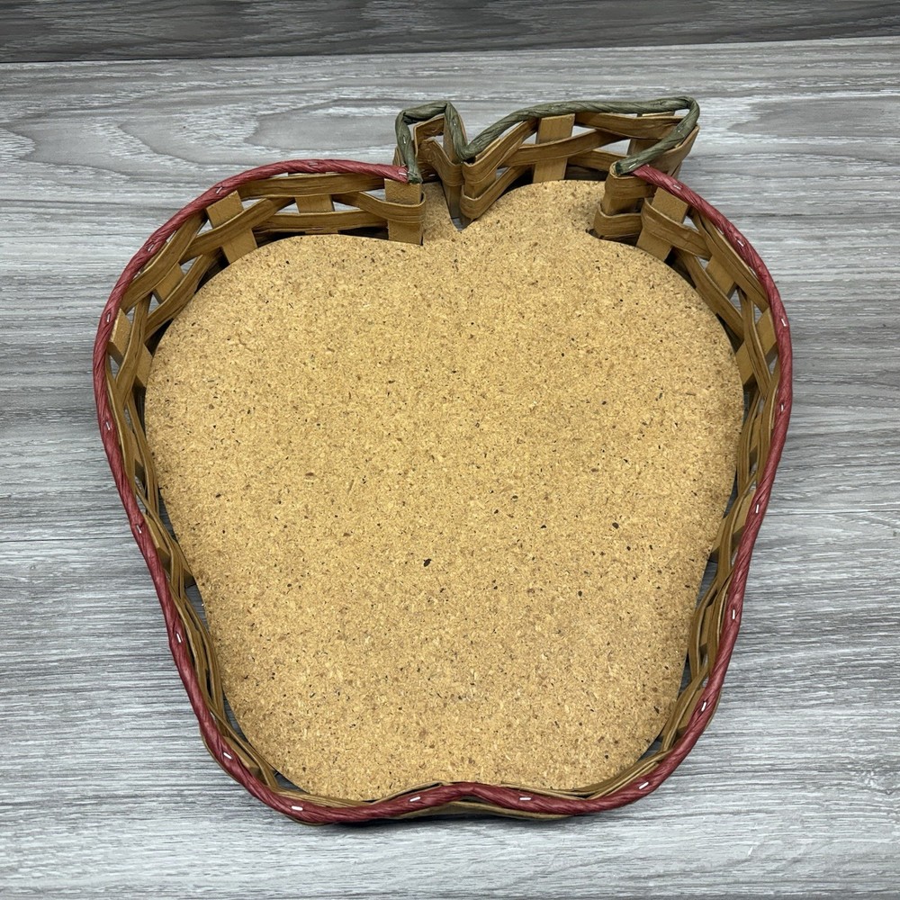 Apple Shaped Woven Sides Cork Bottom Basket - 11 1/2”