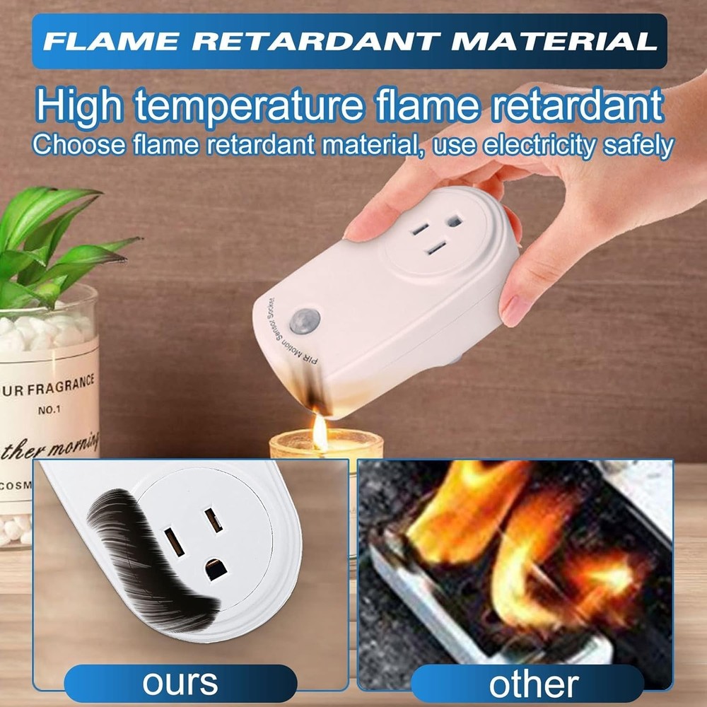 Motion 4 Pieces Sensor Sockets Indoor Plug in Sensor Light Control Switch 120 De