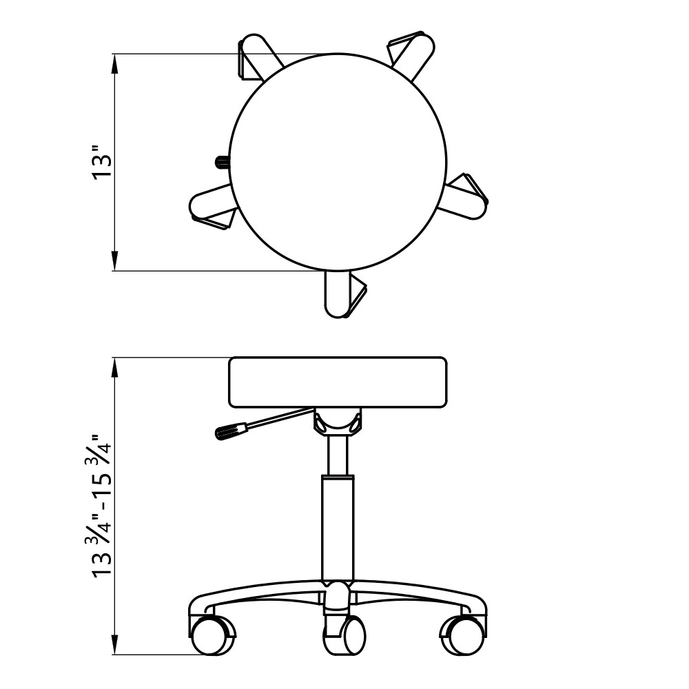 Pedicure Stool Low Sitting Roller Technician Stool BABY PANDA