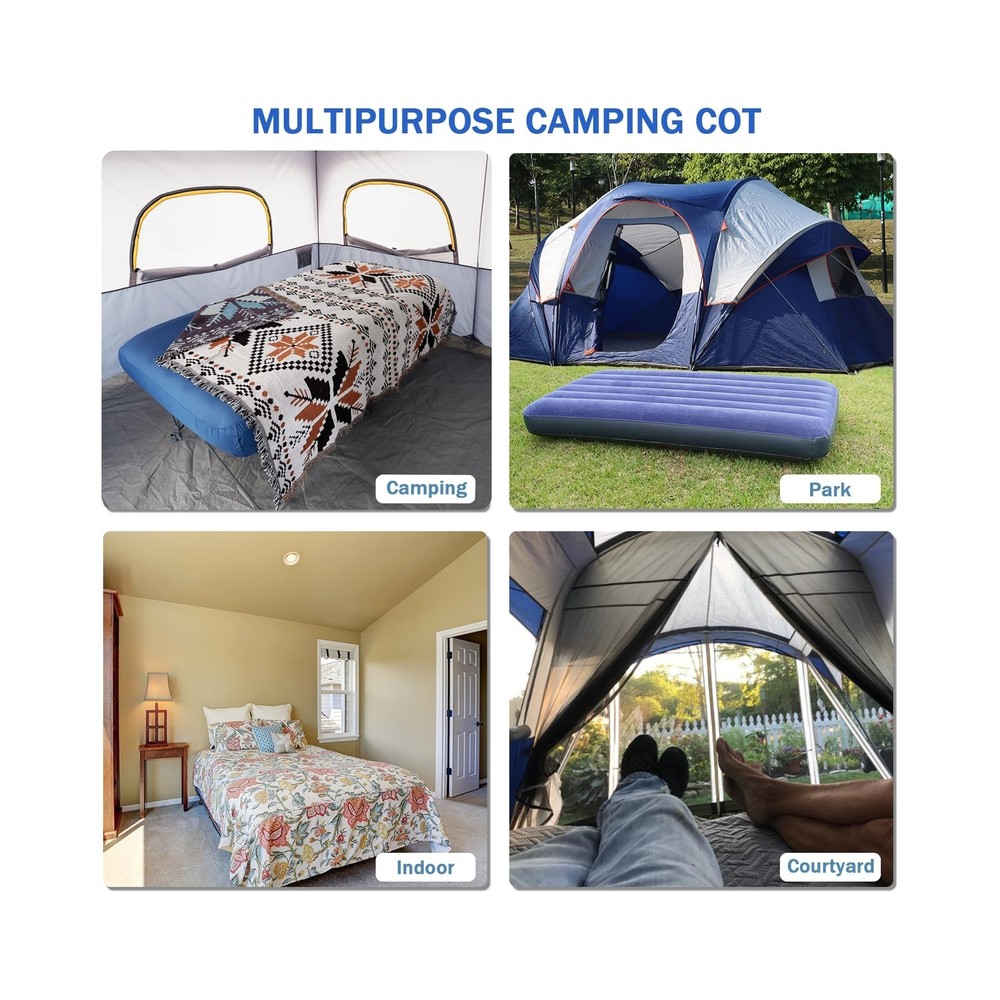 KAMPKEEPER Camping Cot,Camping Cots for Adults,Folding Camping Cot with Infla...