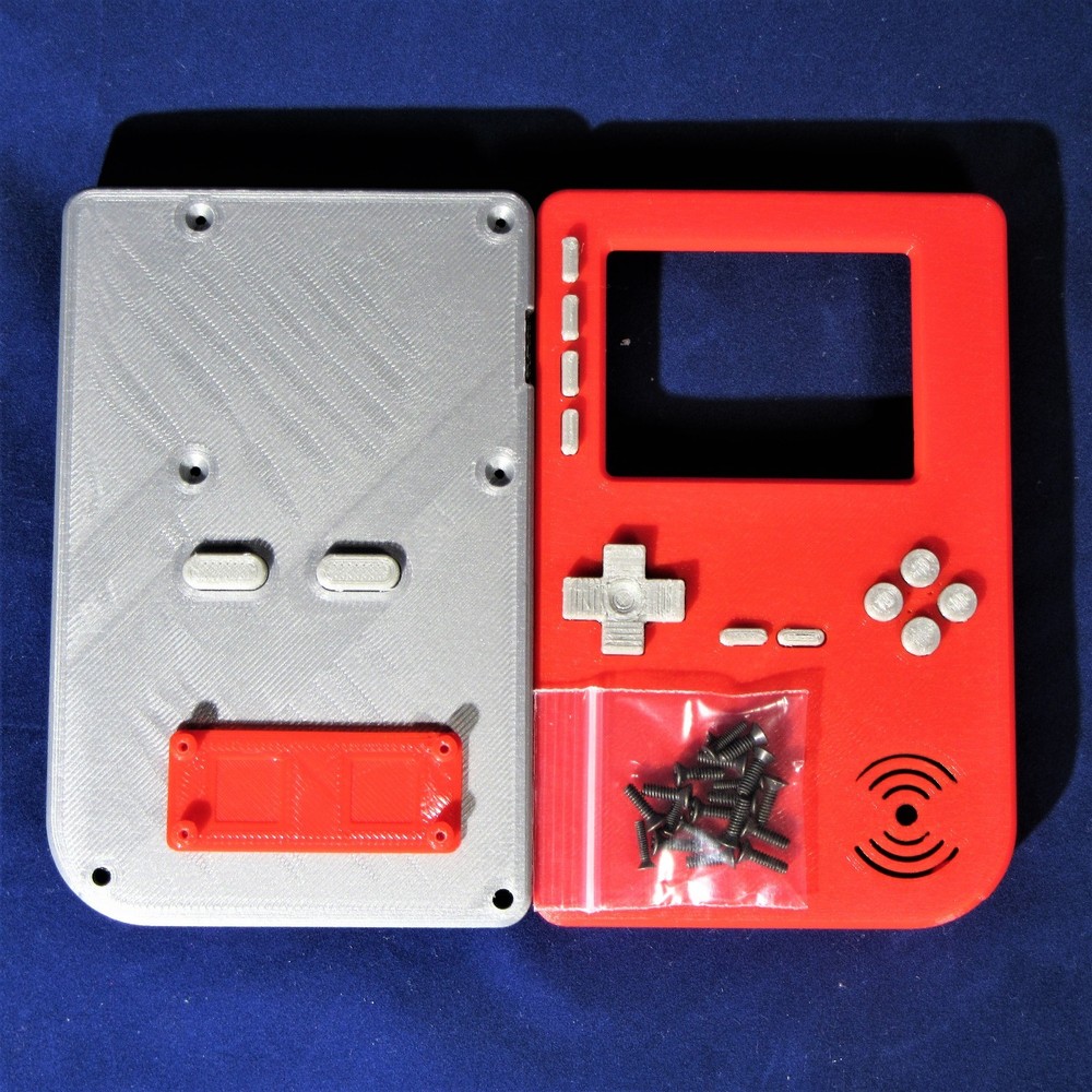 PiGRRL 2 Red & Silver Game Boy Case with Buttons & Screws for Raspberry Pi 2/3