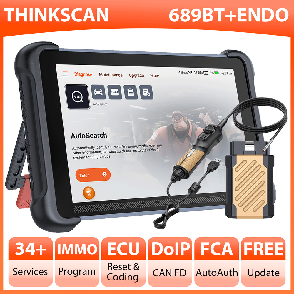 THINKCAR Bidirectional Diagnostic Tool Thinkscan 689BT OBD2 Scanner +Endoscope