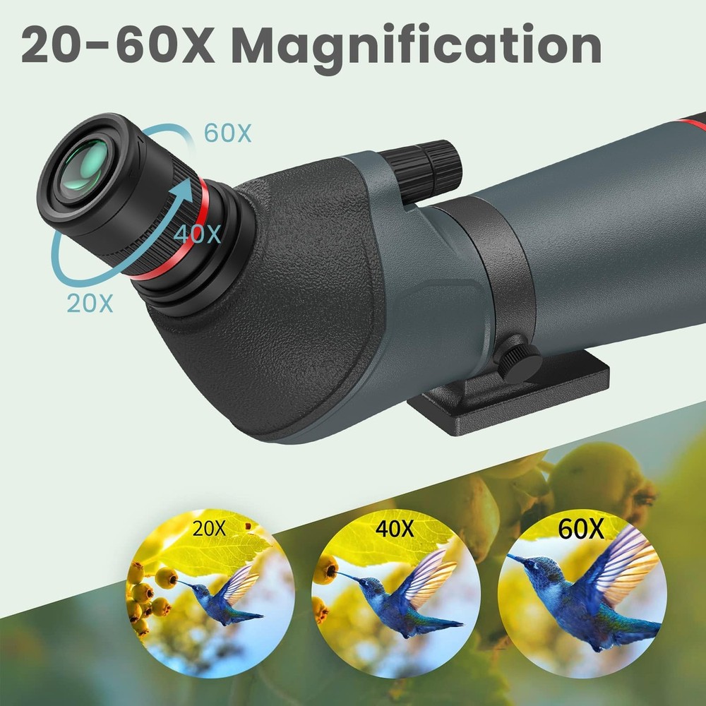 Gosky 20-60x65 Spotting Scope w/ Tripod, Phone Adapter, Controller