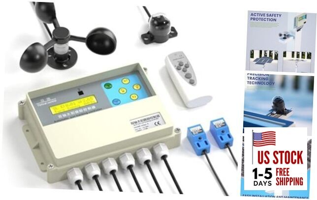 Dual-Axis Solar Tracker Controller Kit – Auto Sun Tracking with LCD, Wind