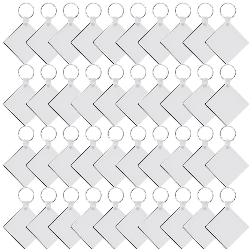 120 Pcs Square Sublimation Keyring Blanks Set with  Side Heat Transfer5778