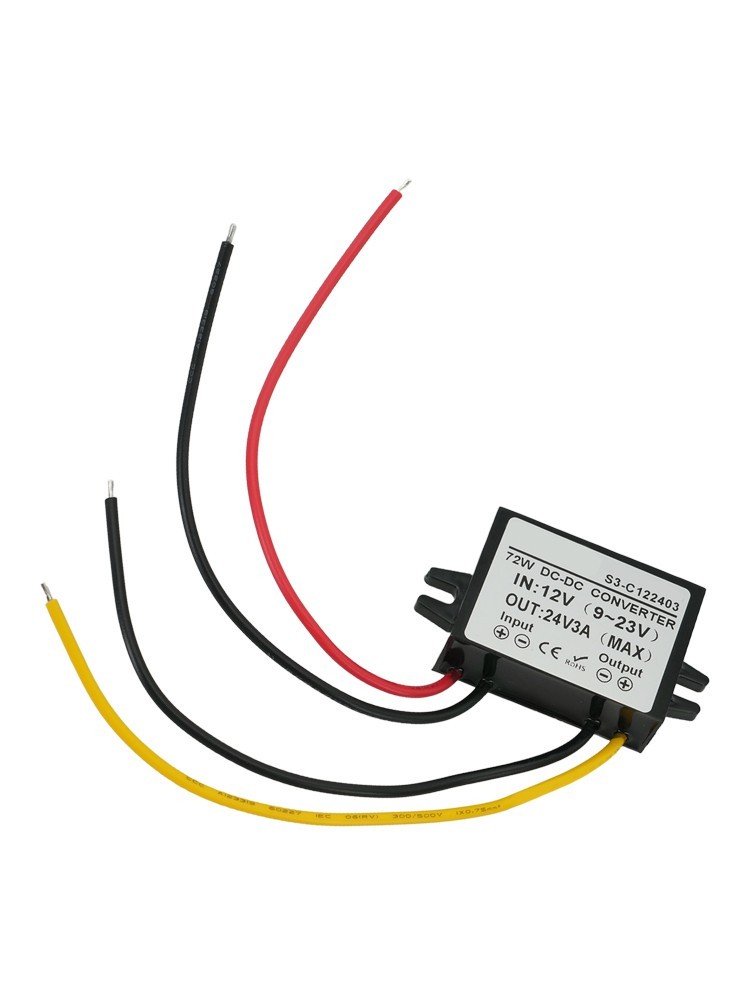 Efficient DC Step Up Converter Converts 12V Input to Stable 24V Output at 3A