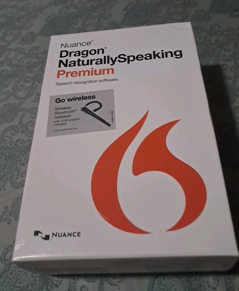 Nuance Dragon NaturallySpeaking 13 Speech Recognition Software Bluetooth Headset