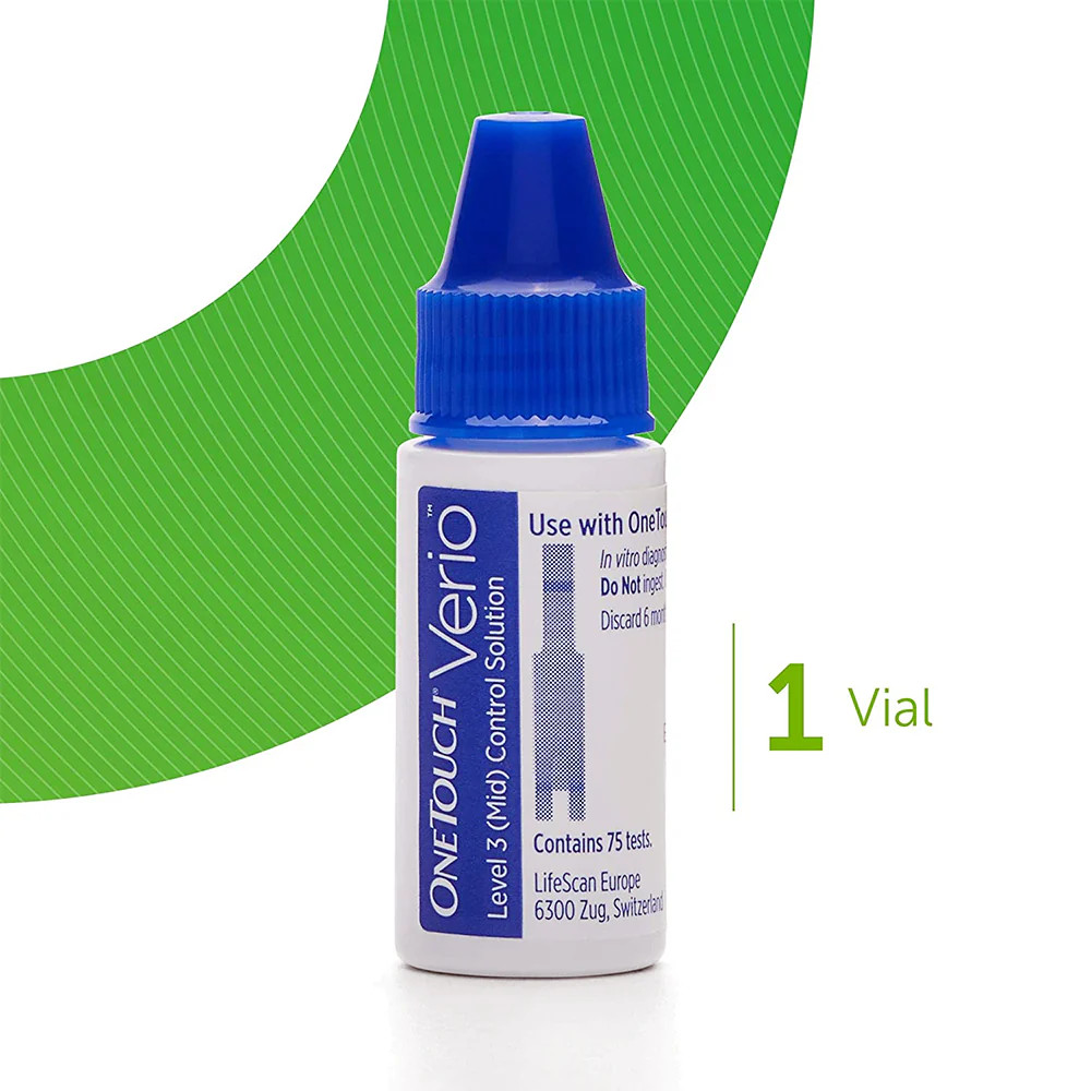 One Touch Verio Control Solution Med Level 3 Vial for Accurate Results 3.8 mL