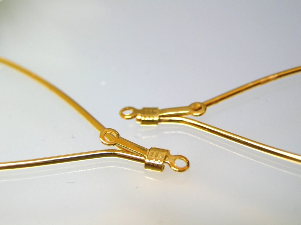 Big pear /tear shape gold plated wire hoop earring finding dangle drop Component