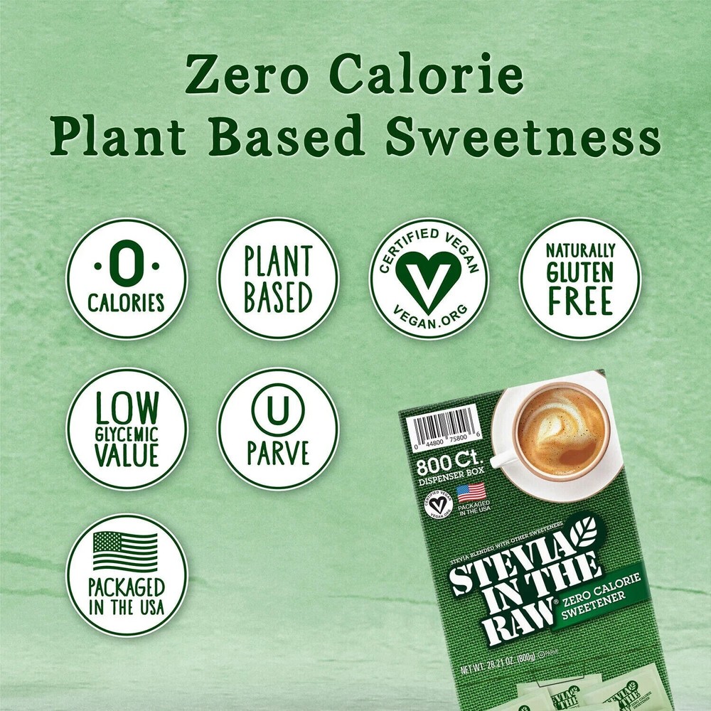 Stevia In The Raw Plant-Based Zero Calorie Sweetener Packets {800 ct.}.