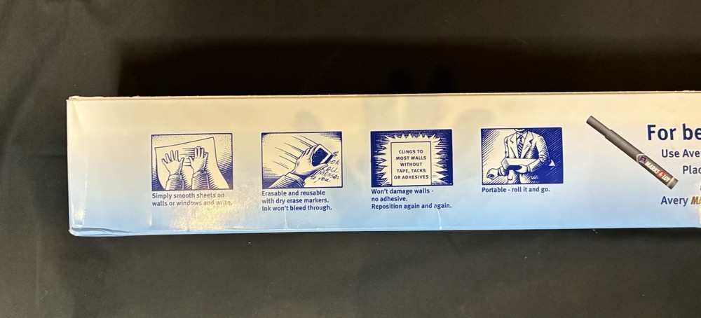 NEW Avery Write-On Cling Easel Sheets Pad 35 Flip Chart Static Cling Reusable